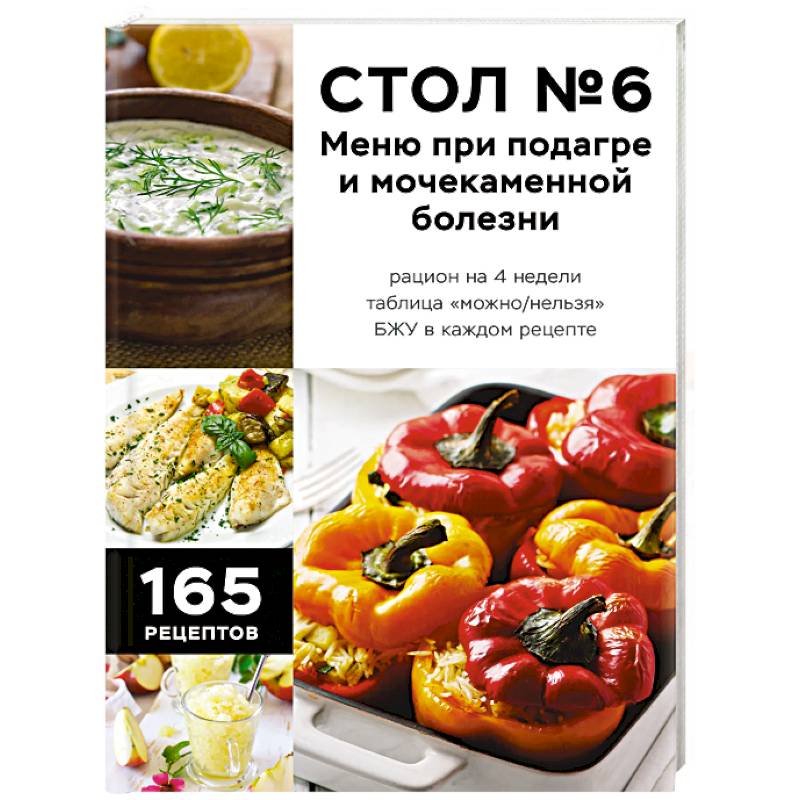 Стол №6. Меню при подагре и мочекаменной болезни. С рекомендациями специалиста