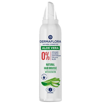 Dermaflora Пенка для волос с алоэ вера и кератином, сильная фиксация, 150 мл