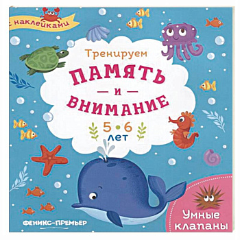 Тренируем память и внимание. 5-6 лет. Книжка с наклейками