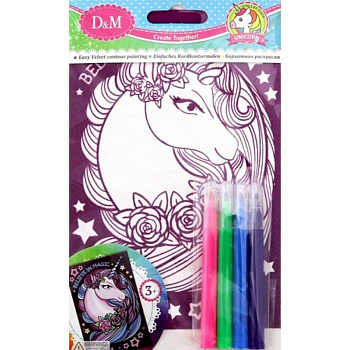 Бархатная раскраска 'Единорог'