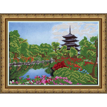«Светлица» набор для вышивания бисером №299 «Японский мотив» бисер Чехия 24x19см