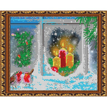 «Светлица» набор для вышивания бисером №370 «Рождественская» бисер Чехия 31,1x25,2см